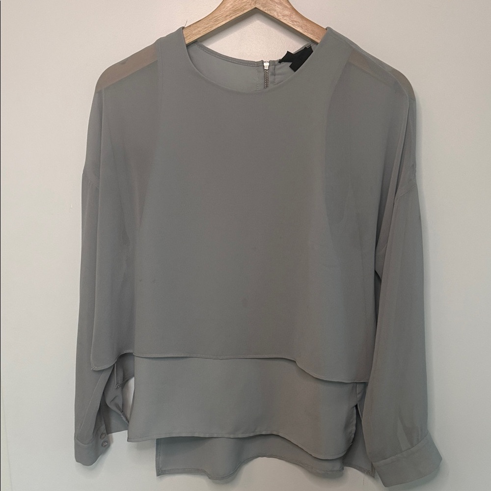 Topshop Layered Gray Blouse